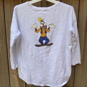 Goofy white long sleeve tee/S